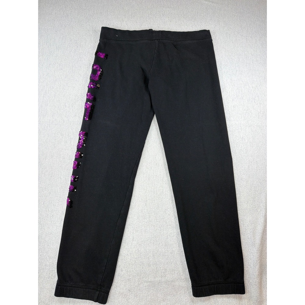 Y2K Victoria's Secret PINK Sequin Shirt and Sweatpants Set Black Purple XS/S - Picture 13 of 13